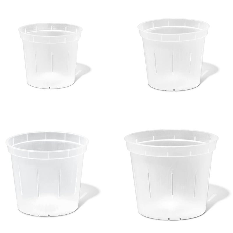 rePotme Orchid Pot Growers Assortment (8 Slotted Clear Orchid Pots - 2 Each of 3, 4, 5, 6 Inch) - Premium Orchid Planters, Orchid Pots with Holes for Repotting - Image 1